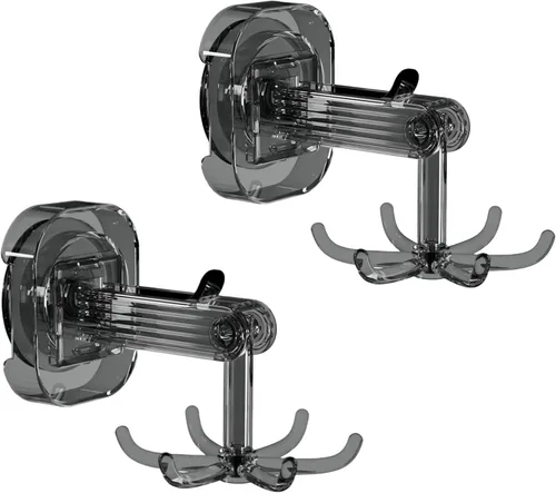 Miniatura 7 de Ganchos colgantes para utensilios de cocina, colgador de pared, gancho plegable giratorio de 360°, gancho de ventosa fuerte, estante para utensilios
