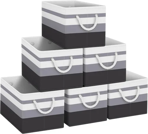 Miniatura 8 de Fab totes Contenedores de almacenamiento [2 unidades], cestas de almacenamiento plegables para organizar juguetes, libros, estantes, armario, caja