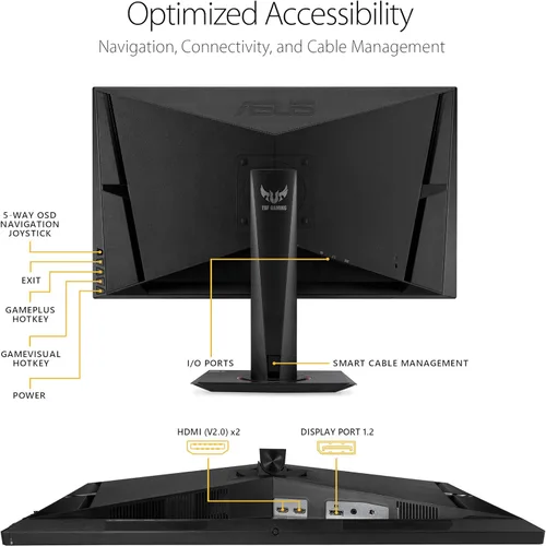 Miniatura 6 de ASUS TUF Gaming Monitor para juegos 2K HDR de 27 pulgadas (VG27AQ) - QHD (2560 x 1440), 165Hz (soporta 144 Hz), 1 ms, desenfoque de movimiento