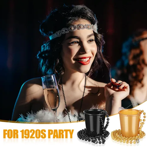 Miniatura 4 de Dandat 24 piezas de chupito en collar de cuentas, accesorios de graduación, mini vasos de plástico desechables para fiesta de graduación, accesorios