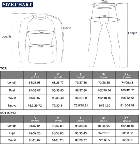 Miniatura 7 de MeetHoo Mens Thermal Underwear Set Base Layers Winter Gear Compression Long Johns with Fleece Lined for Skiing