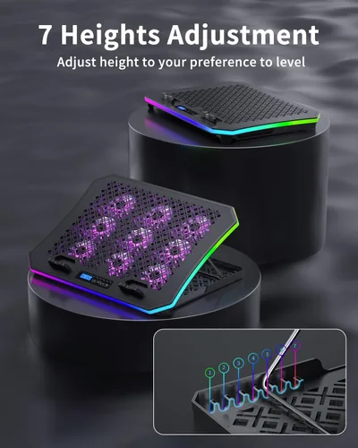 Miniatura 3 de KeiBn Almohadilla de Enfriamiento para Laptop, Almohadilla de Enfriamiento con Ventilador para Laptop Gaming con 9 Ventiladores Silenciosos