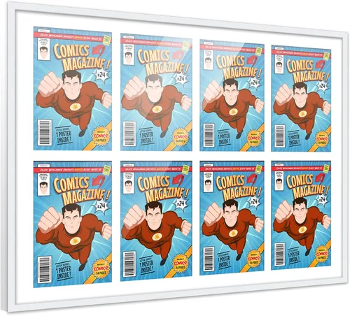 Miniatura 149 de Poster Palooza Marco de cómic con paspartú para 1 cómic de la Edad de Bronce publicado entre 1970 y 1985, marco de cómic negro para cómic de 7.25 x