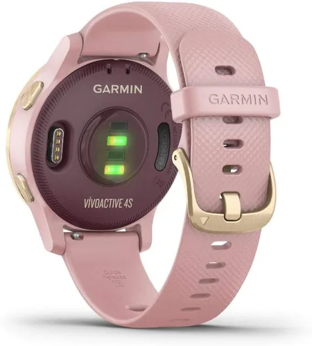 Miniatura 8 de Garmin 010-02172-31 Vivoactive 4S Smartwatch, paquete de polvo rosadorado con auriculares deportivos inalámbricos magnéticos Deco Gear, rojo
