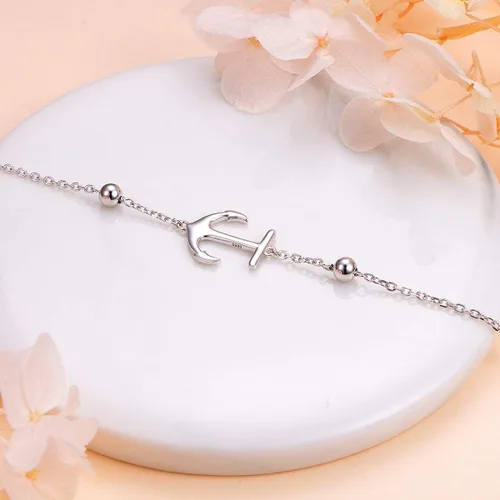 Miniatura 4 de Tobillera de plata de 925 para mujer, chica, para uso bohemio, playa, ajustable, para regalo de cumpleaños
