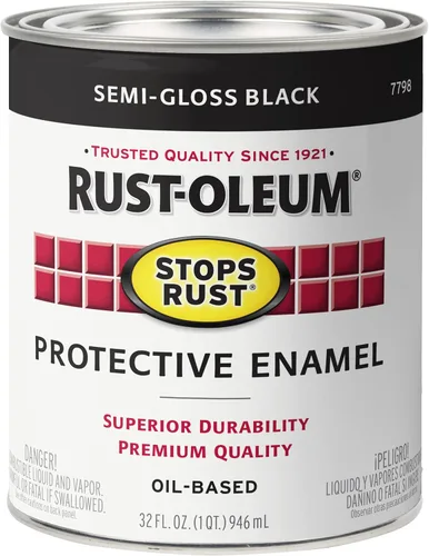 Miniatura 21 de Rust-Oleum 7765502 - Pintura anti-óxido para aplicación con brocha, cuarto de galón, color rojo real brillante, (paquete de 1)