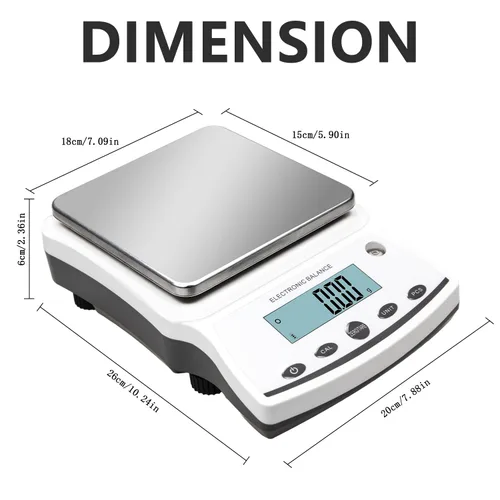 Miniatura 2 de RESHY Báscula de laboratorio de 176.37 oz x 0.00 oz, balanza analítica digital de alta precisión con pesas de calibración, escala de gramo