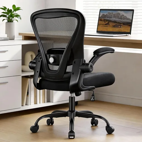 Office Chair, Ergonomic Office Chair with Back Support, Comfy Home Office Desk Chairs with Lumbar Support & Flip-up Armrests, 330LBS Mesh Computer