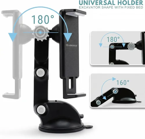 Miniatura 5 de Soporte para tablet para parabrisas de tablero de automóvil, se adapta a dispositivos de 4.5 a 7.25 pulgadas Montaje flexible en salpicadero