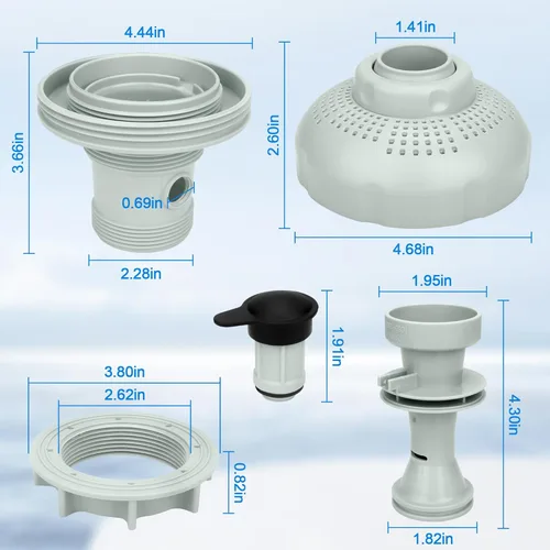 Miniatura 6 de 12355 Boquilla de aire de entrada grande compatible con bombas Intex 1900-2450gph, boquilla de aire de entrada de piscina para piscinas Intex de 18