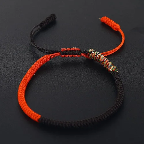 Miniatura 54 de Pulseras tibetanas hechas a mano con cuerda roja para él y ella, pulsera de la amistad, pulsera de la amistad, hilo negro y rojo para protección