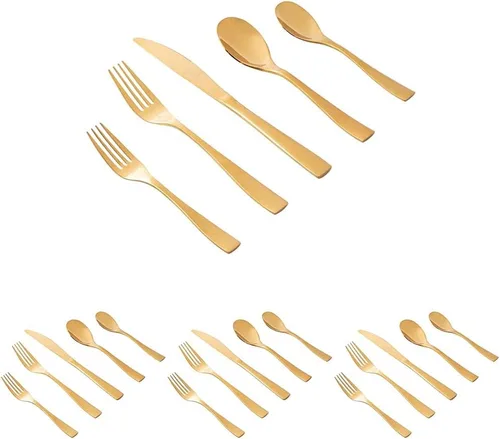Miniatura 12 de Gibson Elite Earlston - Juego de cubiertos de 20 piezas, utensilios de acero inoxidable, tenedores, cucharas, cuchillos, servicio para 4