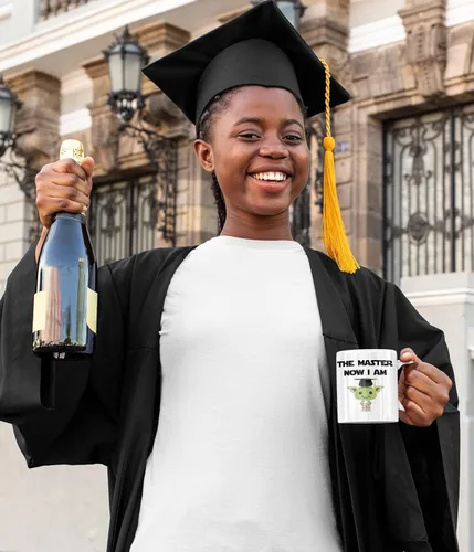 Miniatura 6 de Suchmugs Taza de grado de maestría - The Master Now I Am - Taza de café divertida de graduación universitaria - Taza de cerámica de 11 oz