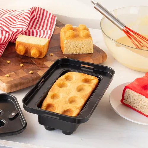 Miniatura 5 de Molde de ladrillo para tartas de construcción, paquete de 4 unidades, para decorar pasteles en forma 3D de 9 pulgadas, fiestas de cumpleaños