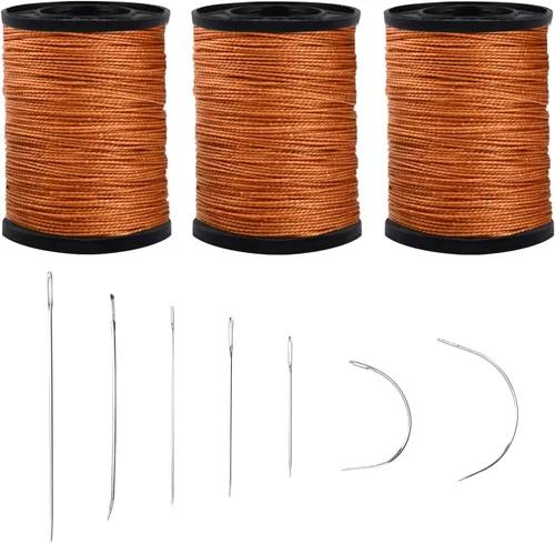 Miniatura 10 de Topus Kit de hilo de coser extra fuerte para reparación de tapicería y agujas de mano resistentes para el hogar, incluye 7 estilos de agujas