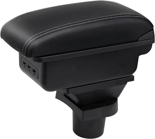 Miniatura 10 de Reposabrazos de Consola para Mini Cooper Coupe R50 R52 R53 R56 R57 R58 F55 F56 F57 Countryman (3 USB, Negro)