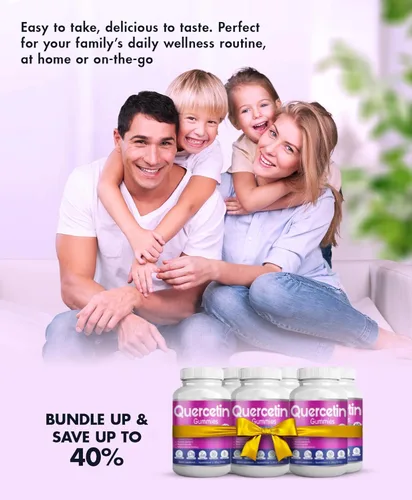 Miniatura 6 de BioVitalica - Gomitas de quercetina con bromelina, vitamina C y zinc y saúco + vitamina D3-5 en 1 apoyo inmunológico - Quercetina de zinc 750 mg