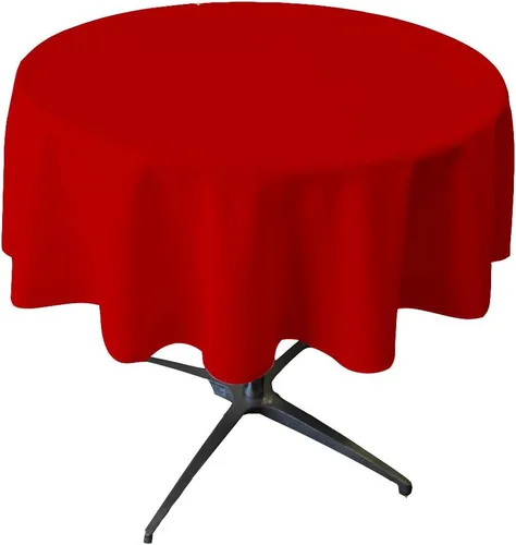 Miniatura 135 de LA Linen - Mantel redondo lavable de popelina de poliéster, resistente a manchas y arrugas, 51", mantel de tela para comedor, cocina, fiesta, Negro