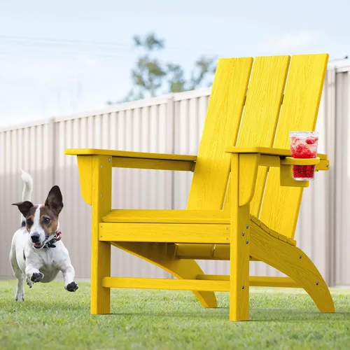 Miniatura 30 de Silla Adirondack moderna, sillas de patio de plástico HDPE para todo tipo de clima, silla para hoguera, sillas de césped al aire libre para terraza
