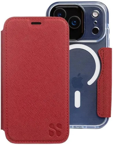 Miniatura 71 de SafeSleeve Funda de piel tipo cartera desmontable para iPhone 14 con bloqueador EMF para teléfono celular con 3 tarjeteros y soporte ajustable
