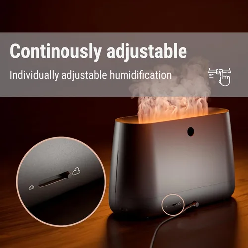 Miniatura 2 de Stadler Form Humidificador y difusor de aroma Ben, nebulizador ultrasónico para habitaciones de hasta 270 pies cuadrados, incl. efecto fuego Negro