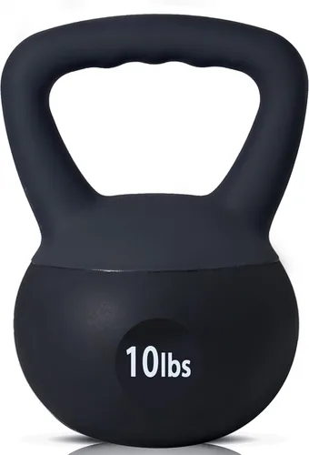 SogesPower Pesas rusas suaves, pesas de entrenamiento de fuerza rellenas de arena de hierro, a prueba de golpes con mango de agarre ancho, pesas