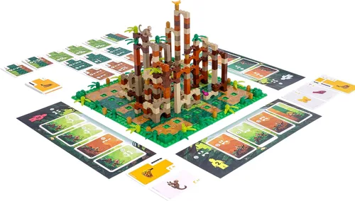 Miniatura 8 de Dotted Games Monkey Palace: Un Juego de Mesa de Lego - ¡Construye Tu Camino a la Victoria Ladrillo por Ladrillo! Divertido Juego Familiar