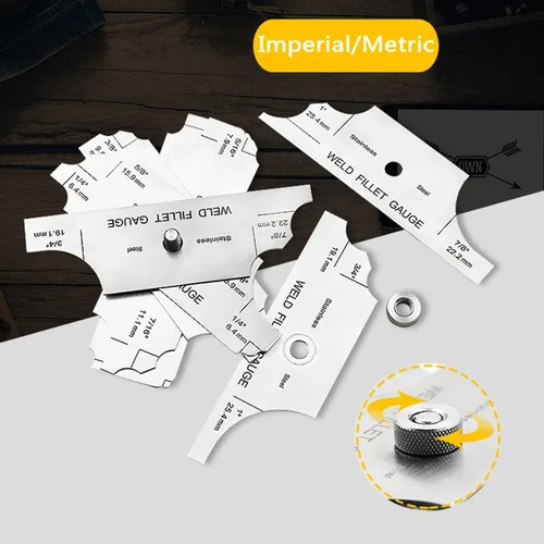 Miniatura 2 de Juego de medidor de soldadura incluye calibre tipo leva y calibre de soldadura de filete y calibre de comprobación de porosidad y calados y calibre