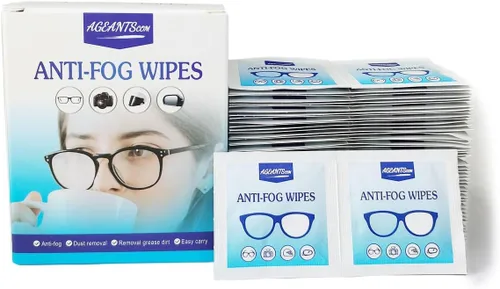 Toallitas antivaho para gafas, 100 limpiadores de lentes prehumedecidos | Ideal for Eyeglasses,Goggles,Cameras,Screens. Ammonia-free, Scratch-free