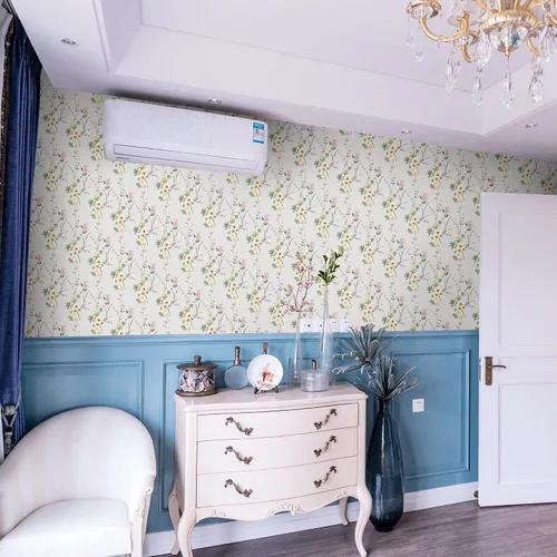 Miniatura 4 de LiveGallery Papel tapiz de flores amarillas, papel tapiz de hojas verdes, papel tapiz extraíble para dormitorio, cuarto de bebé, sala de estar, TV