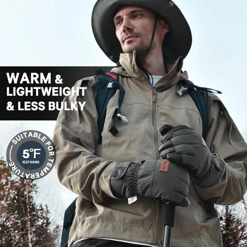 Miniatura 2 de MCTi Winter Gloves Men's Waterproof Insulated Snow Gloves for Cold Weather