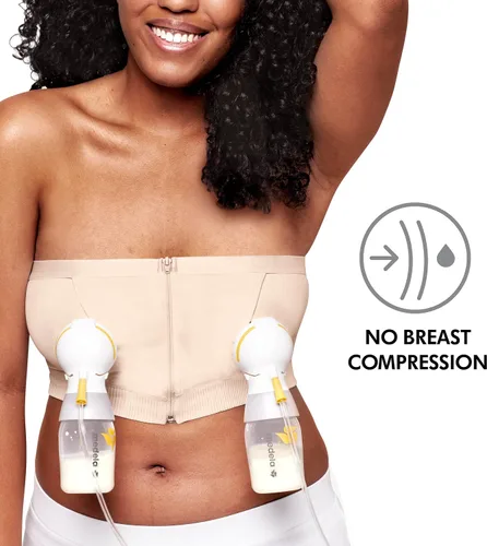 Miniatura 4 de Medela Bustier de bombeo manos libres Sujetador de bombeo fácil de expresar con elástico adaptable
