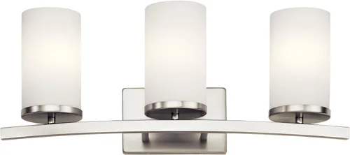 Miniatura 19 de Kichler Crosby 45495NI - Aplique de pared de 9.25 pulgadas en níquel cepillado, 1 luz contemporánea para pasillo o baño con cristal de ópalo