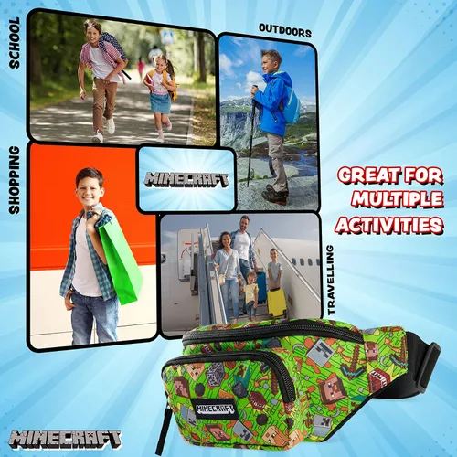 Miniatura 4 de Minecraft Riñonera para niños, riñonera para niños y niñas, bolsa de viaje para niños, bolsa de viaje para niños, mercancía de juegos, accesorios