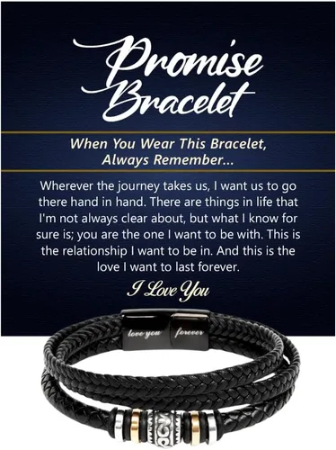 FG Family Gift Mall Pulsera "Para Mi Hombre Te Amo", Regalos para Él, Esposo, Novio, Regalos Sentimentales de Esposa, Novia, Pulsera Para Mi Hombre,
