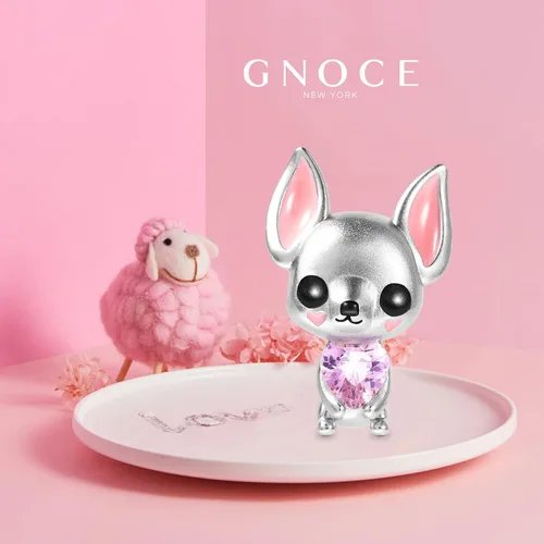 Miniatura 2 de GNOCE Abalorio de plata de ley con diseño de búho chihuahua, corazón de búho, pulsera o collar para mujeres, niñas, esposa e hija