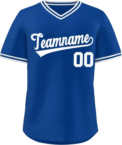Miniatura 34 de KXK - Camiseta de béisbol personalizada con nombre y número cosidos, estilo Hip Hop, con cuello en V, atlética, para hombres, mujeres y jóvenes