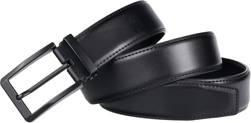 Miniatura 5 de Cinturón de cuero para hombre, para usar con pantalones vaqueros, color negro