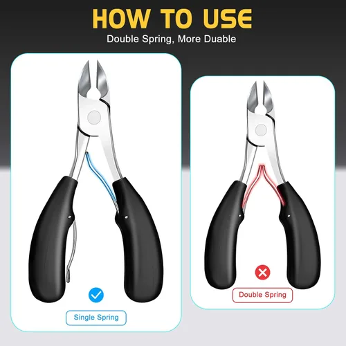 Miniatura 5 de Cortaúñas para adultos mayores con amplia apertura, cortaúñas grandes con mango largo para hombres, cortaúñas afiladas y resistentes con atrapador