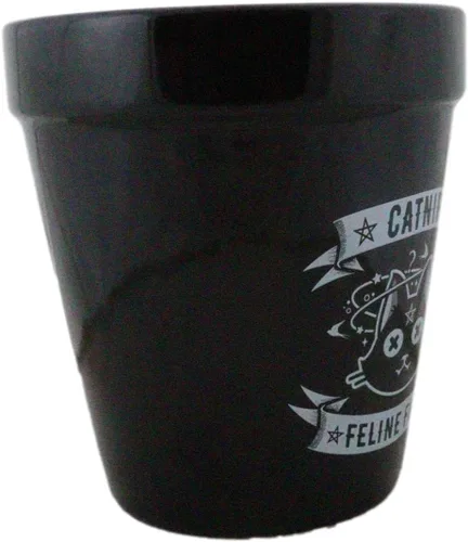 Miniatura 2 de Ebros Gift Wicca Brujería Gótica Magia Maceta de Cerámica Negra, Contenedor Floral Alquímico Oculto, Jardinera para Alquimista, Florero, Pulgar