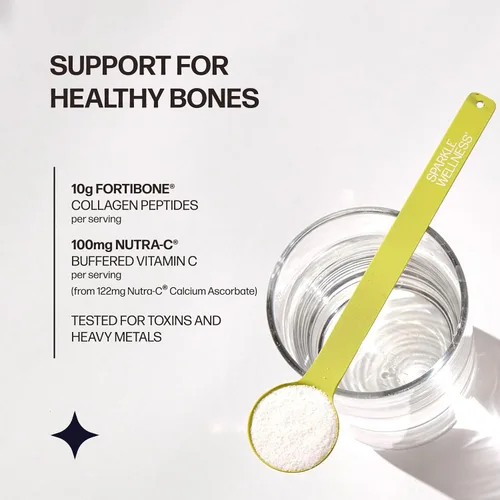 Miniatura 3 de Sparkle Wellness Bone Mineral Boost (Acai Lemonade) [30 porciones] Suplemento de colágeno en polvo Péptidos de colágeno bioactivos FORTIBONE