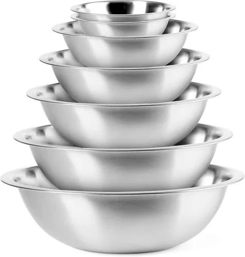 Cuencos de metal de acero inoxidable, cuencos anidables de cocina para ahorrar espacio, accesorios de almacenamiento, hornear, cocinar, tazón para