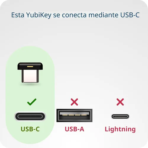 Miniatura 7 de Yubico - YubiKey 5C Nano - Clave de seguridad de autenticación de dos factores (2FA), conexión a través de USB-C, tamaño compacto, certificado FIDO