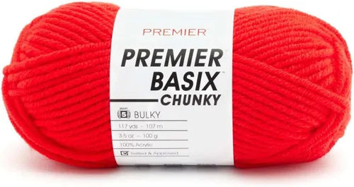 Miniatura 7 de Premier Yarns Basix Hilo Chunky Grueso, Perfecto para Elaborar Proyectos Rápidos, Peso Voluminoso, Hilo Acrílico, Acero, 3.5 onzas, 117 yardas
