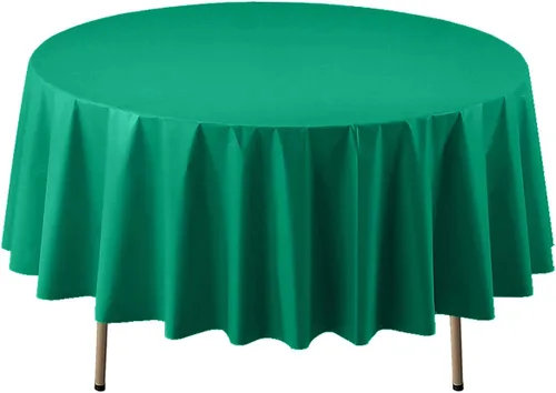 Miniatura 24 de Party Essentials Mantel redondo de plástico desechable de 84 pulgadas, 3 unidades, color negro