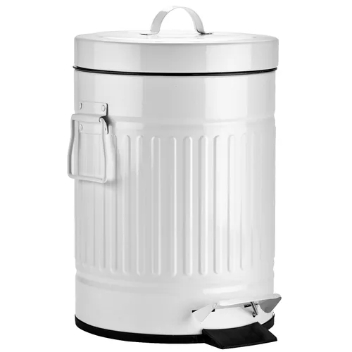 Autumn Alley, Cubo de Basura de Baño de Granja - Cubo de Basura Blanco con Tapa y Pedal - Cubo de Basura Blanco para Baño Rústico, Cubo de Basura de