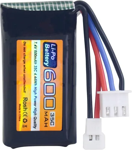 Miniatura 6 de Batería Lipo de 7.4 V 600 mAh 35C 2S con enchufe Molex para FMS FCX24 RC coche, camión, vehículo eléctrico de escalada FCX24 batería FCX24