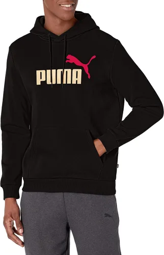 PUMA Sudadera con capucha de forro polar con logotipo Essentials para hombre (disponible en tallas grandes y altas)