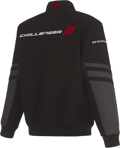 Miniatura 2 de JH DESIGN GROUP Dodge Challenger - Chaqueta de sarga clásica bordada para hombre