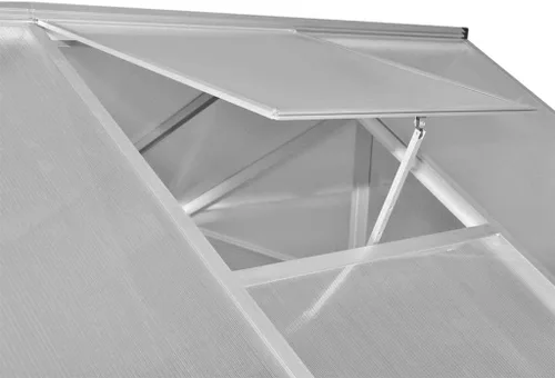Miniatura 6 de vidaXL Amplio invernadero - 113.3 pies cuadrados - Paneles de aluminio reforzado y policarbonato resistente a los rayos UV con sistema de canalón